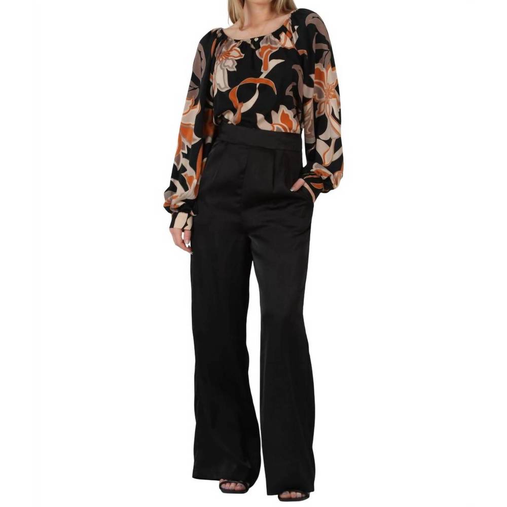 NEW LUCCA satin trousers in black